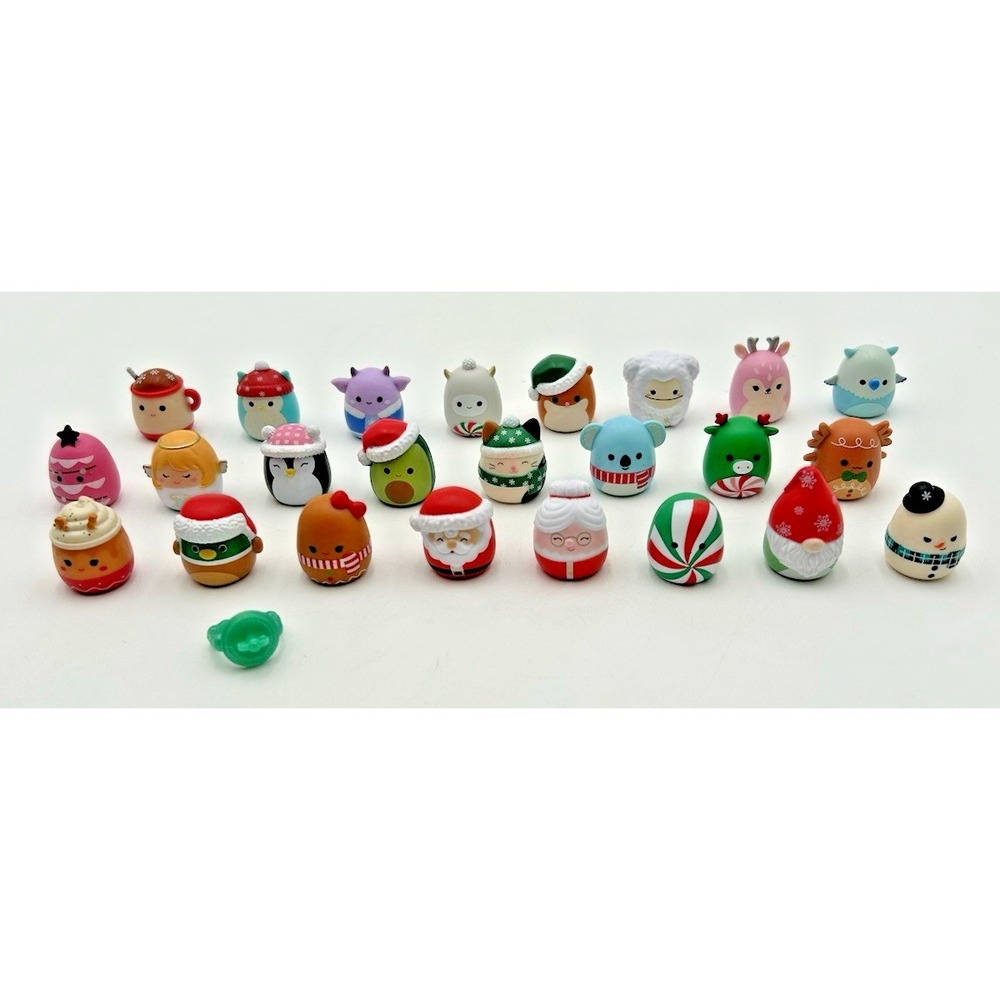 Squishmallows Squish-A-Longs Christmas Lot Of 25 Advent Mini Squishalongs W/Ring